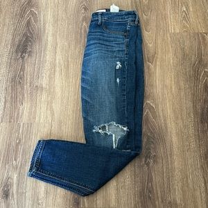 Abercrombie & Fitch Dark wash distressed destroyed skinny jeans 8 regular